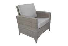 Załaduj obraz do przeglądarki galerii, Zestaw ogrodowy stolik kawowy dwa fotele szary BALI 1 E1054