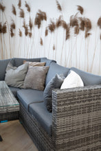 Załaduj obraz do przeglądarki galerii, SOFA 8 OSOBOWA STÓŁ Z SZYBĄ 2 PUFY DI SELVIO E1048