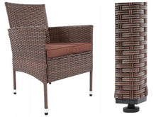 Załaduj obraz do przeglądarki galerii, Zestaw ogrodowy stół i 6 krzeseł brązowy FLORENCJA E1043 di selvio