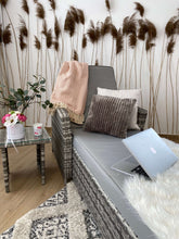 Załaduj obraz do przeglądarki galerii, Leżak ogrodowy rattanowy ze stolikiem kawowym popiel COCO 5 E1049