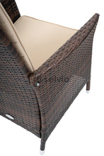 Załaduj obraz do przeglądarki galerii, Zestaw ogrodowy stół i 2 krzesła brązowy COCO 6 E1050