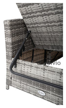 Załaduj obraz do przeglądarki galerii, Leżak ogrodowy rattanowy ze stolikiem kawowym popiel COCO 5 E1049