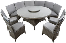 Załaduj obraz do przeglądarki galerii, Zestaw VIP ogrodowy 10-osobowy jasny brąz COCO 9 E1053